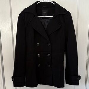 Express Women's Classic Black Pea Coat